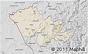 Shaded Relief 3D Map of Mafeteng, desaturated