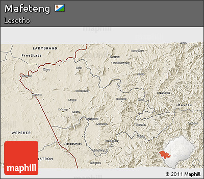 Shaded Relief 3D Map of Mafeteng