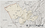Shaded Relief 3D Map of Mafeteng, semi-desaturated