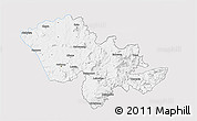 Silver Style 3D Map of Mafeteng, single color outside