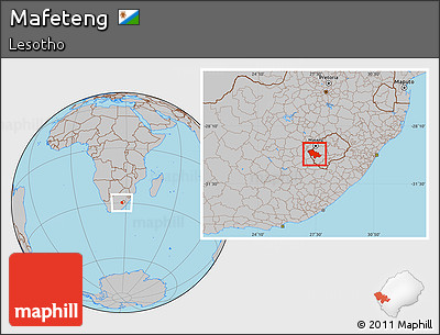 Gray Location Map of Mafeteng