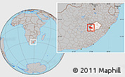 Gray Location Map of Mafeteng, highlighted country