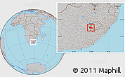 Gray Location Map of Mafeteng