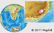Physical Location Map of Mafeteng, highlighted country