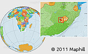 Political Location Map of Mafeteng, within the entire country