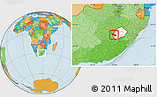 Political Location Map of Mafeteng, highlighted country