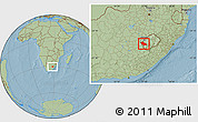 Savanna Style Location Map of Mafeteng, hill shading
