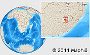 Shaded Relief Location Map of Mafeteng