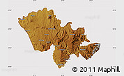Physical Map of Mafeteng, cropped outside