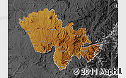 Physical Map of Mafeteng, darken, desaturated