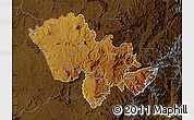 Physical Map of Mafeteng, darken