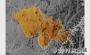 Physical Map of Mafeteng, desaturated