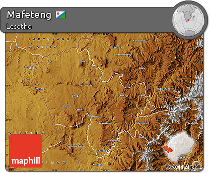 Physical Map of Mafeteng