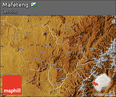 Physical Map of Mafeteng
