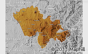 Physical Map of Mafeteng, lighten, desaturated