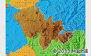 Physical Map of Mafeteng, political outside