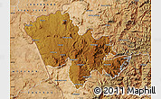 Physical Map of Mafeteng, satellite outside