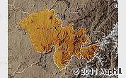 Physical Map of Mafeteng, semi-desaturated