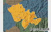Political Map of Mafeteng, darken, semi-desaturated