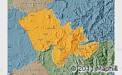 Political Map of Mafeteng, semi-desaturated