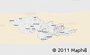 Classic Style Panoramic Map of Mafeteng, single color outside