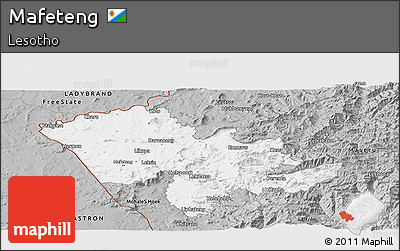 Gray Panoramic Map of Mafeteng
