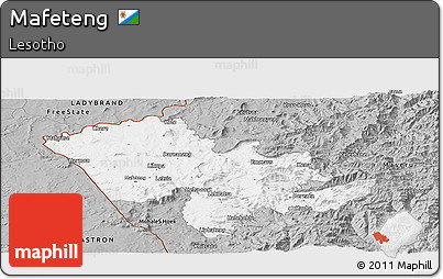 Gray Panoramic Map of Mafeteng