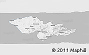 Gray Panoramic Map of Mafeteng, single color outside