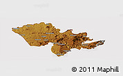Physical Panoramic Map of Mafeteng, cropped outside