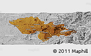 Physical Panoramic Map of Mafeteng, lighten, desaturated