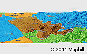 Physical Panoramic Map of Mafeteng, political outside