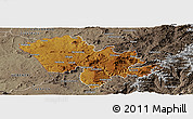 Physical Panoramic Map of Mafeteng, semi-desaturated