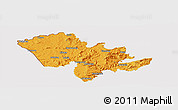 Political Panoramic Map of Mafeteng, cropped outside