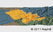 Political Panoramic Map of Mafeteng, darken, semi-desaturated