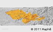 Political Panoramic Map of Mafeteng, lighten, desaturated