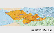 Political Panoramic Map of Mafeteng, lighten