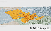 Political Panoramic Map of Mafeteng, lighten, semi-desaturated