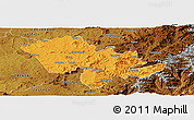 Political Panoramic Map of Mafeteng, physical outside
