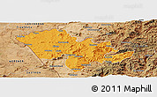 Political Panoramic Map of Mafeteng, satellite outside
