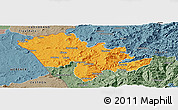 Political Panoramic Map of Mafeteng, semi-desaturated