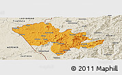 Political Panoramic Map of Mafeteng, shaded relief outside