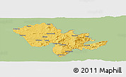 Savanna Style Panoramic Map of Mafeteng, single color outside
