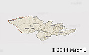 Shaded Relief Panoramic Map of Mafeteng, cropped outside