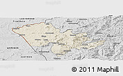 Shaded Relief Panoramic Map of Mafeteng, desaturated