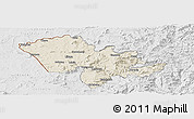 Shaded Relief Panoramic Map of Mafeteng, lighten, desaturated