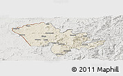 Shaded Relief Panoramic Map of Mafeteng, lighten, semi-desaturated