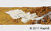 Shaded Relief Panoramic Map of Mafeteng, physical outside