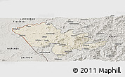 Shaded Relief Panoramic Map of Mafeteng, semi-desaturated