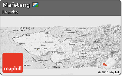 Silver Style Panoramic Map of Mafeteng