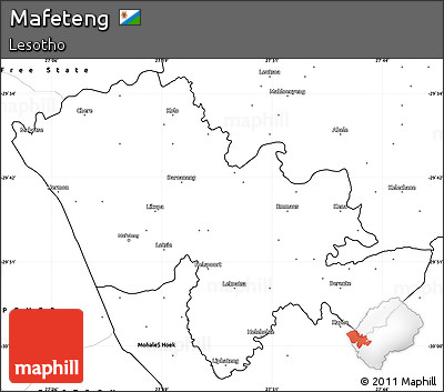 Blank Simple Map of Mafeteng